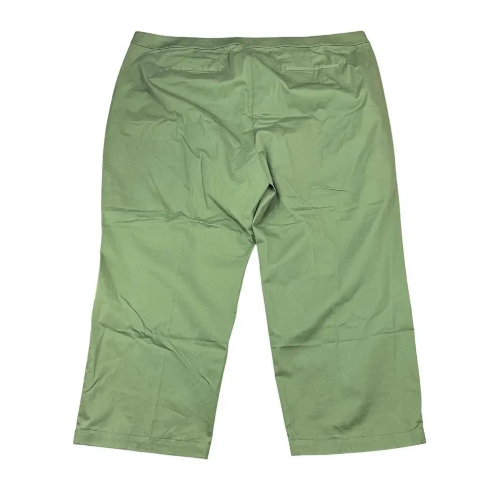 NWT J.CREW Kate Cuffed Straight-Leg Lightweight Chino Pant Size 24 Utility Green